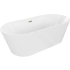 Luxury Luna szabadon álló fürdökád akril  180 x 80 cm, fehér,  leeresztö arany - 52031808000-G Térben álló kád