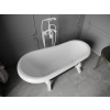 Luxury Retro szabadon álló fürdökád akril  150 x 73 cm, fehér/fekete, láb fehér  - 53251507375-20 Térben álló kád
