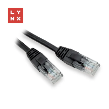 LYNX UTP CAT5E Összekötő Fekete 10m LX-UTP5E-100-BLACK kábel és adapter