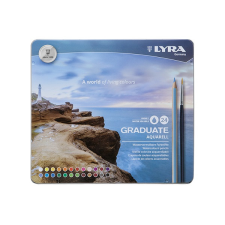 Lyra Színes ceruza lyra graduate aquarell hatszögletű fémdoboz 24 db/készlet 2881240 színes ceruza