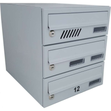  M30 moduláris postaláda tömb, 4db Névtábla + perforáció RAL 9006 / Szürke postaláda