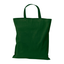 M-Collection színes, rövid fülű oeko-tex pamut vászontáska,140g, Sötétzöld kézitáska és bőrönd