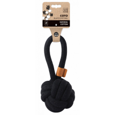  M-PETS kötéljáték füles labda 11cm fekete játék kutyáknak