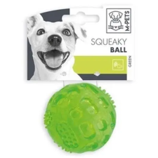 M-Pets Squeaky sípoló labda, 6,3 cm zöld játék kutyáknak