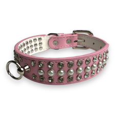  M-PETS tripla soros nyakörv 2,5x40cm rózsaszín nyakörv, póráz, hám kutyáknak