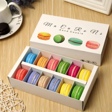 Macaron doboz fehér mintás 12 részes-10 darab sütés és főzés