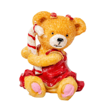  Maci ülő cukorbottal polyresin 7cm dekorációs kellék