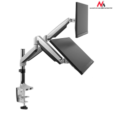 Maclean MC-765 13 "-32" Asztali tartó 2 monitor számára Fehér tv állvány és fali konzol