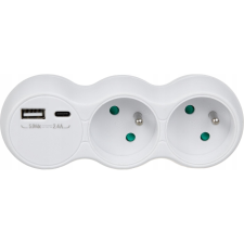 Maclean MCE339 hálózati Elosztó 2 aljzatos - Fehér (MCE339 E) villanyszerelés