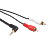 Maclean MCTV-825 3.5mm Jack 90° - 2x RCA (apa - apa) kábel 3m - Fekete (MCTV-825)