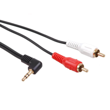 Maclean MCTV-828 3.5mm Jack 90° - 2x RCA (apa - apa) kábel 15m - Fekete (MCTV-828) kábel és adapter