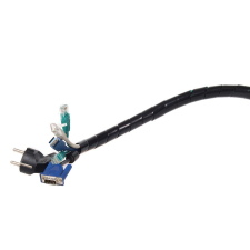 Maclean spirál kábelvédő 20.4x22mm, 3m fekete (MCTV-687) kábel és adapter
