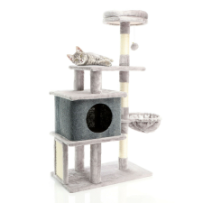  Macska kaparófa játékokkal szürke-fehér színben 173 cm macskabútor