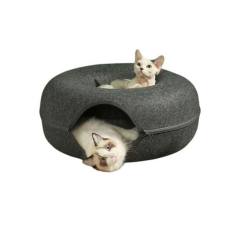 Macskaágy donut alagút ágy 50cm - grafit szállítóbox, fekhely macskáknak