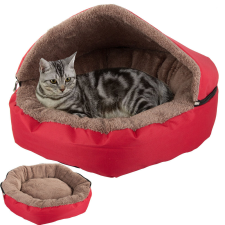 Macskaágy levehető tetővel 54x13cm - piros szállítóbox, fekhely macskáknak
