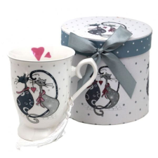 Macskás porcelán bögre díszdobozban - 330 ml bögrék, csészék