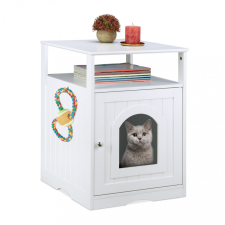 Macskatoalett polccal fehér 64x48x53 cm 10041296 macskatoalett