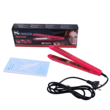  Macvi® hajkiegyenesítő lemez kerámia lemezekkel, 4 hőmérsékletfokozat, rózsaszín, hálózati tápegységgel hajvasaló