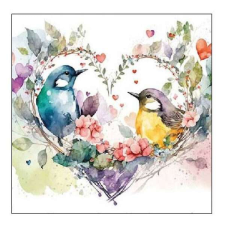 Madaras szalvéta - 25x25 cm - Loving Birds papírárú, csomagoló és tárolóeszköz
