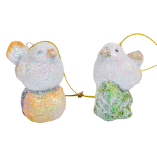  Madárka glitteres ker. akasztós M6cm dekorációs kellék
