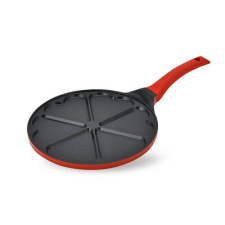 Maestro MR-1222-A, 26 cm, Szív alakú, Tapadásmentes, Alumínium, Piros-Fekete, Serpenyő edény
