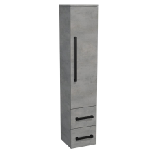 Magas fürdőszobai szekrény fekete fogantyúval SAT Cube Way 35x163x33 cm betonszőnyeg CUBE3CV35BE fürdőszoba bútor