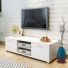  Magasfényű fehér TV-szekrény 120 x 40,5 x 35 cm bútor