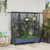  Magasított Ágy Trellis-szel és Tetővel Szürke 164 x 40 x 127 cm