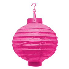  Magenta papír lampion 20 cm - LED-es party kellék