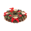 Magic Home adventi koszorú, natúr, piros 25 cm (8090234)