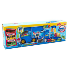 Magic Toys Autószállító busz játékszett hanggal autópálya és játékautó