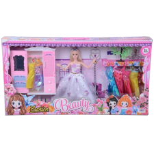 Magic Toys Betty baba gardróbbal és divatos ruhákkal 30cm baba
