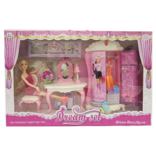 Magic Toys Divatbaba gardróbbal és kiegészítőkkel baba