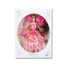 Magic Toys Divatbaba póthajjal és kiegészítőkkel rózsaszín ruhában 30cm baba