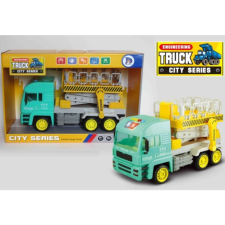 Magic Toys Emelőkosaras teherautó modell fénnyel 37cm-es autópálya és játékautó