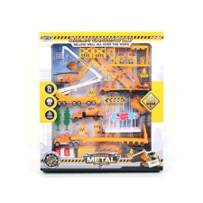 Magic Toys Építőipari játékszett helikopterrel, benzinkúttal és kiegészítőkkel helikopter és repülő