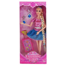 Magic Toys Fashion Girl divatbaba bőrönddel és fülbevalóval 29cm baba