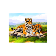 Magic Toys Gyémántszemes kirakó: Tigrisek gyémántfestő szett 40x50cm kreatív és készségfejlesztő
