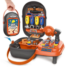 Magic Toys Hordozható 37 db-os szerszám szett szürke táskában kreatív és készségfejlesztő