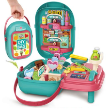 Magic Toys Hordozható 47 db-os bevásárló szett türkiz táskában vásárlás