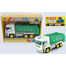 Magic Toys Konténeres szemetes teherautó modell fénnyel 27cm-es autópálya és játékautó