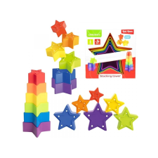 Magic Toys Little Stars: Színes csillag formájú toronyépíto bébijáték készségfejlesztő