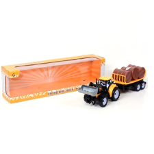 Magic Toys Munkagép pótkocsival és hordókkal autópálya és játékautó