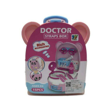Magic Toys Orvosi játékszett pink macis tárolóban kiegészítőkkel orvosos játék