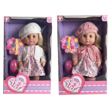 Magic Toys Pisilő lány baba szoknyában és sapkával kétféle változatban baba