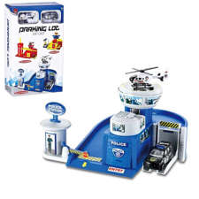 Magic Toys Rendőrségi parkolóház autóval és helikopterrel autópálya és játékautó