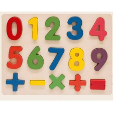 Magic Toys Színes fa formaillesztő puzzle számokkal 15 db-os készlet puzzle, kirakós