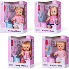 Magic Toys Szőke copfos baba hanggal 30cm-es, négyfeléle változatban baba