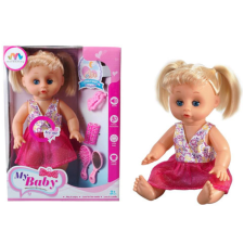 Magic Toys Szőke hajú baba hanggal hajcsavaróval és kiegészítőkkel baba