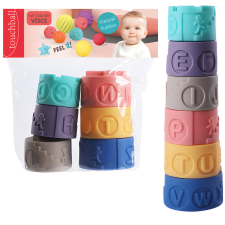 Magic Toys Touchball: Puha tapintás fejlesztő 6 db-os toronyépítő játékszett készségfejlesztő
